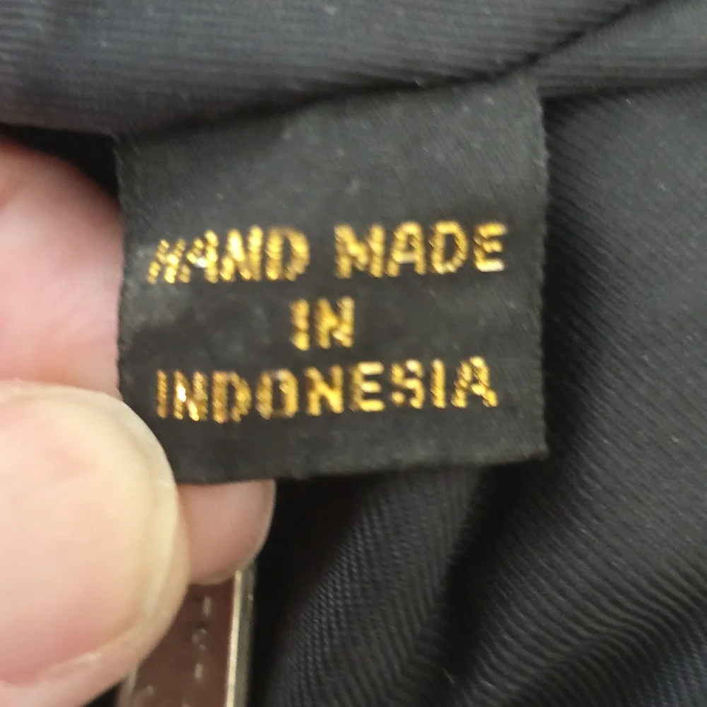 The Sak Handmade In Indonesia Black Woven Crochet Pattern Minimalist Boho